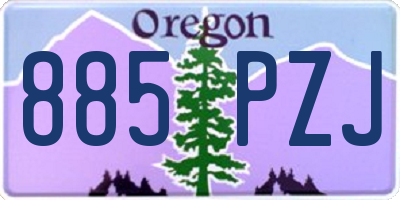 OR license plate 885PZJ