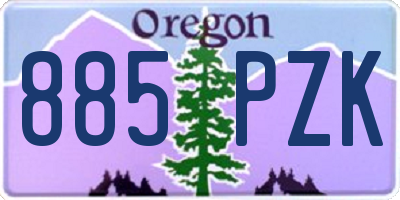 OR license plate 885PZK