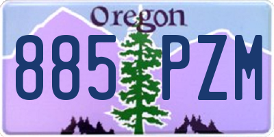 OR license plate 885PZM