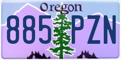 OR license plate 885PZN