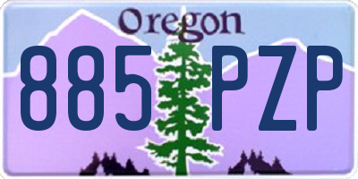 OR license plate 885PZP