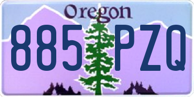 OR license plate 885PZQ