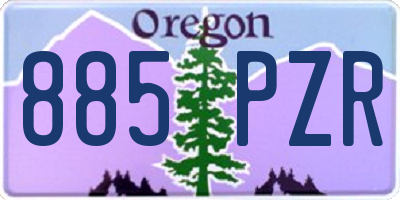 OR license plate 885PZR