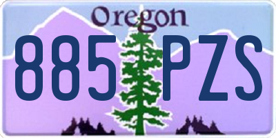 OR license plate 885PZS