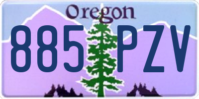 OR license plate 885PZV
