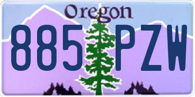 OR license plate 885PZW
