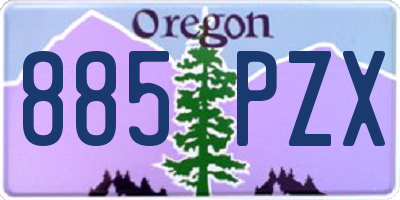 OR license plate 885PZX