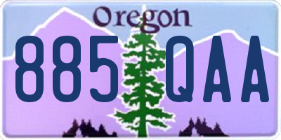 OR license plate 885QAA