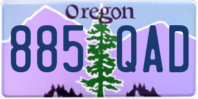 OR license plate 885QAD