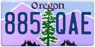 OR license plate 885QAE