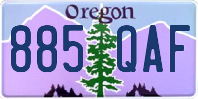 OR license plate 885QAF