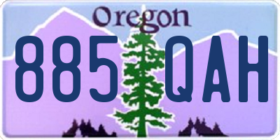 OR license plate 885QAH