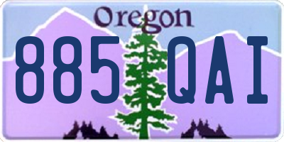 OR license plate 885QAI