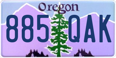 OR license plate 885QAK