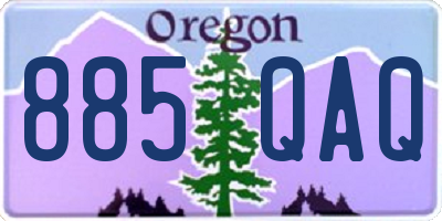 OR license plate 885QAQ