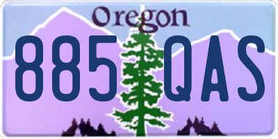 OR license plate 885QAS