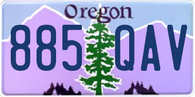 OR license plate 885QAV