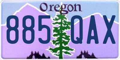 OR license plate 885QAX