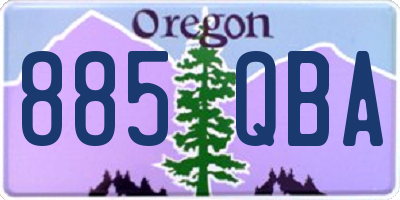 OR license plate 885QBA