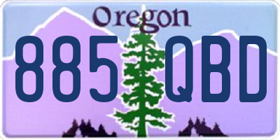 OR license plate 885QBD
