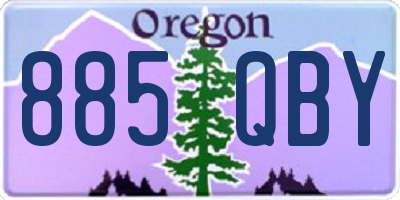 OR license plate 885QBY