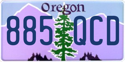OR license plate 885QCD