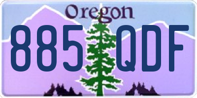 OR license plate 885QDF
