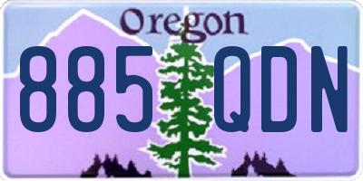 OR license plate 885QDN