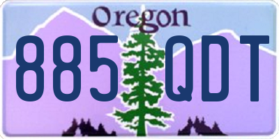 OR license plate 885QDT