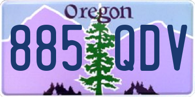 OR license plate 885QDV