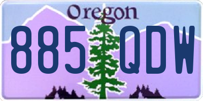 OR license plate 885QDW