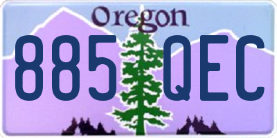 OR license plate 885QEC