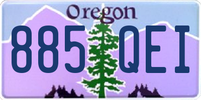 OR license plate 885QEI