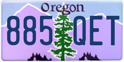 OR license plate 885QET
