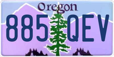 OR license plate 885QEV