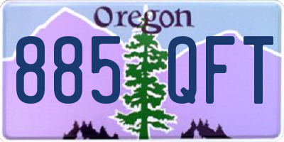 OR license plate 885QFT