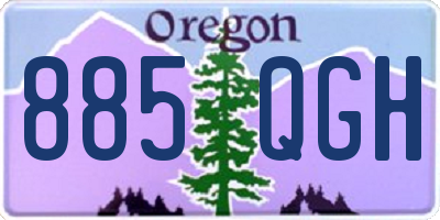 OR license plate 885QGH