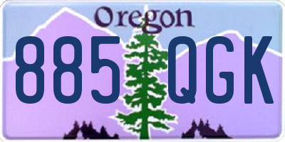 OR license plate 885QGK