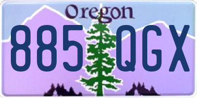 OR license plate 885QGX