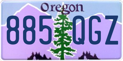 OR license plate 885QGZ