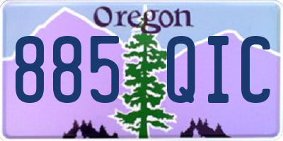 OR license plate 885QIC