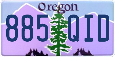 OR license plate 885QID