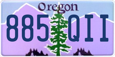 OR license plate 885QII