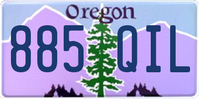 OR license plate 885QIL