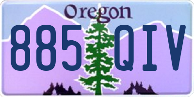 OR license plate 885QIV
