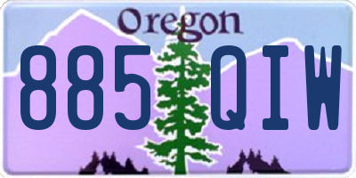 OR license plate 885QIW
