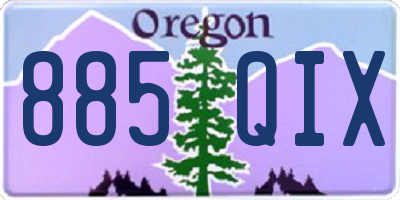 OR license plate 885QIX