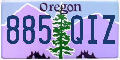 OR license plate 885QIZ
