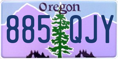 OR license plate 885QJY