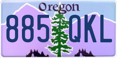 OR license plate 885QKL